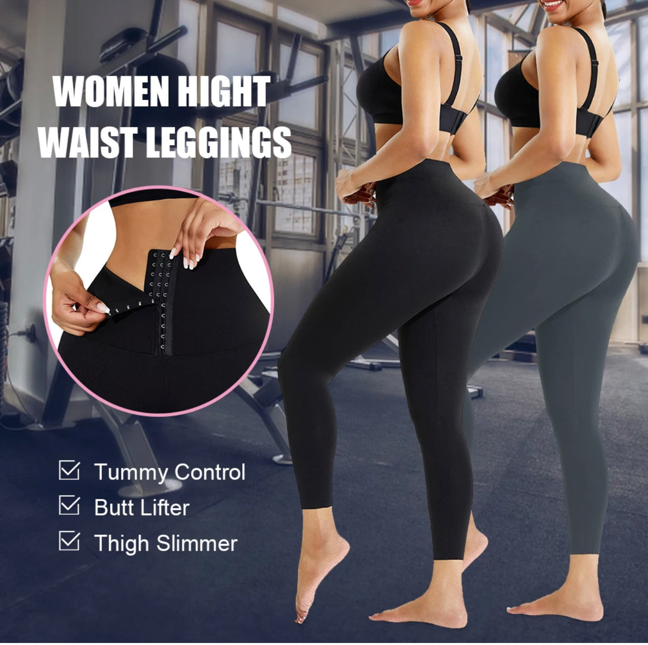 ATTLADY Shapewear Leggings for Women Tummy Control Firm Compression Yoga  Leggings Noir at  Women's Clothing store