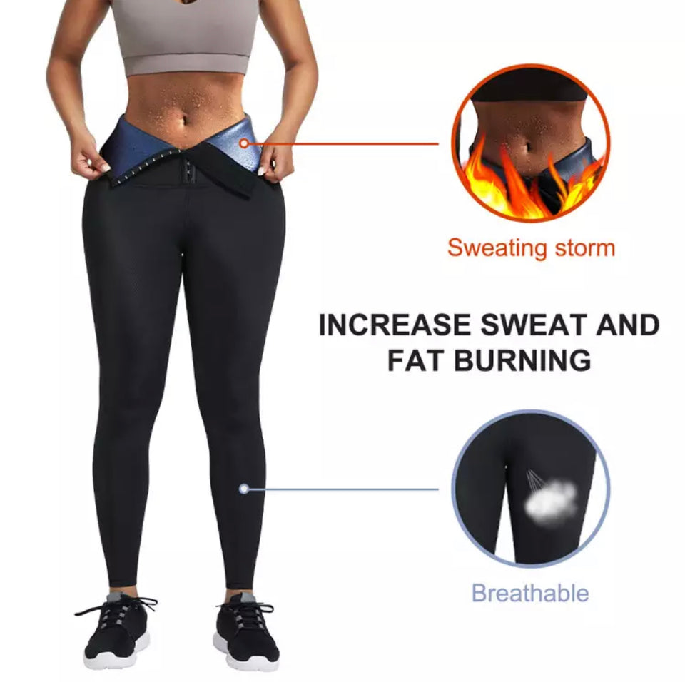 Woman Leggings Sauna Sweatpants High Waist Slimming Compression