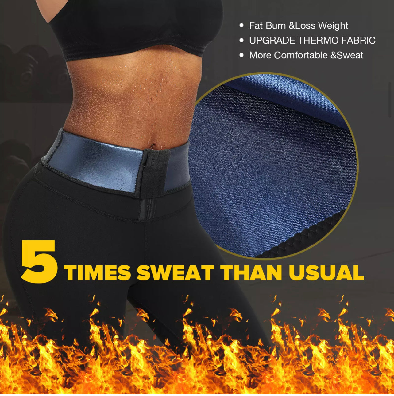 AIRYFAB High Waisted Neoprene Corset Leggings for Women - Sauna Pants with  3-Row Hooks for Shaping Stomach - Waist Trainer at  Women's Clothing  store
