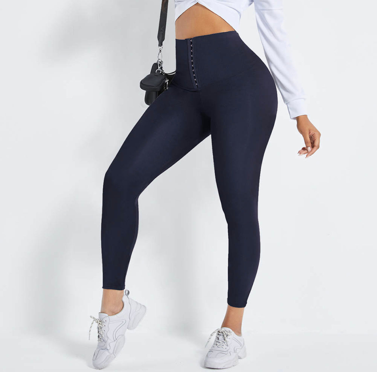 Indigo leggings for women Compression pant high waist - Belore Slims
